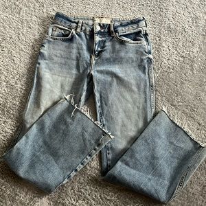 Free People Blue Distressed Women Jeans - 25